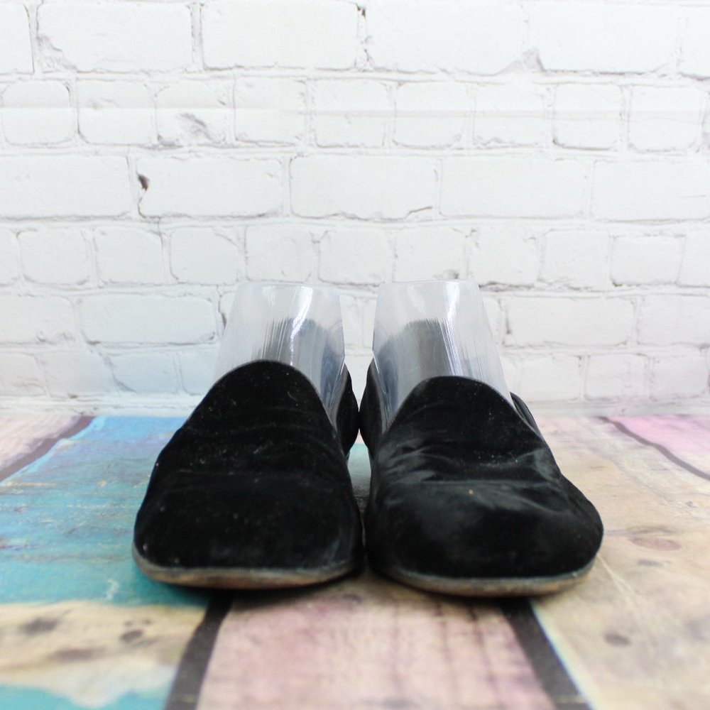 Cole Haan Black Velvet Smoking Slip on Flats Shoes Size 8.5 M - Picture 4 of 9
